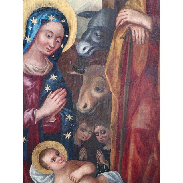 Antonio Marinoni, Nativity, 1500s, Oil on Board For Sale - Image 13 of 15