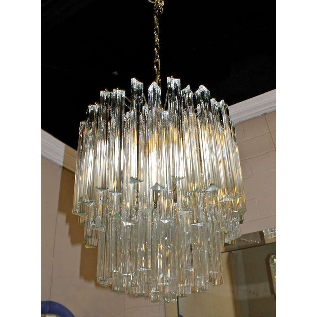 Venini Italian Triedi Crystal Prism Chandelier Chairish