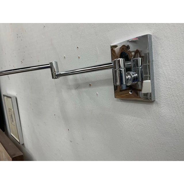 Hansen Polished Chrome Swing Arm Wall Sconce. For Sale In Providence - Image 6 of 11