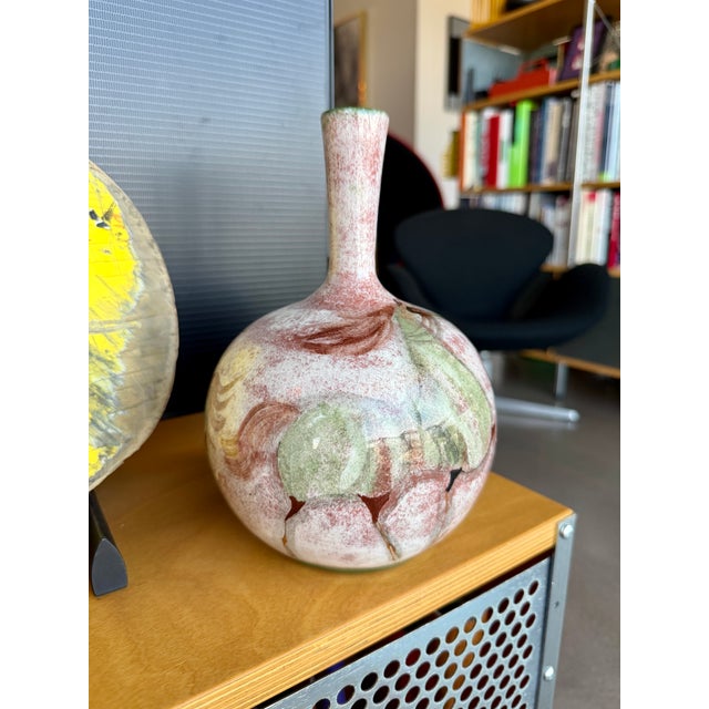 Ceramic Authentic Signed Polia Pillin Mid-Century Modern Studio Art Pottery Horse Bottle Vase For Sale - Image 7 of 13