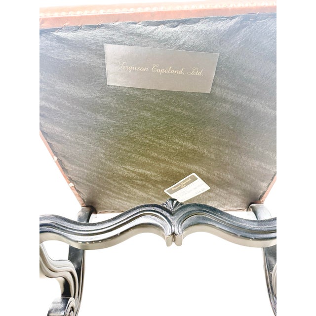 Ferguson Copeland European Country Carved Wood & Leather Crest Armchair For Sale - Image 17 of 17