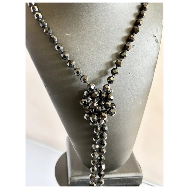 1920s 72" French Jet Bead Flapper Necklace For Sale In Denver - Image 6 of 9