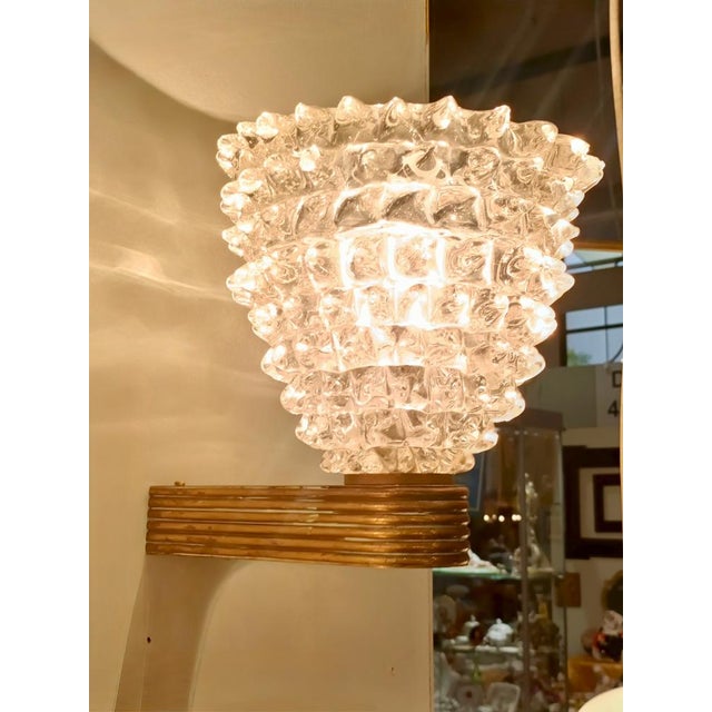 Rostrato Murano Glass and Brass Wall Lamp by Ercole Barovier for Barovier & Toso, Italy, 1940s For Sale - Image 11 of 14