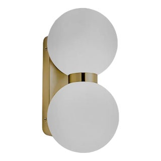Brushed Brass Opal Globe Bathroom Wall Light - Ip44 For Sale