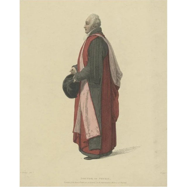 Paper Sir Christopher Pegge, Doctor in Physic, In Convocation Dress, 1813, Print For Sale - Image 7 of 7