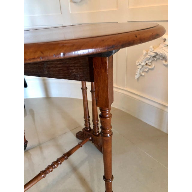 Small Antique Victorian Walnut Drop-Leaf Sutherland Table For Sale - Image 6 of 11