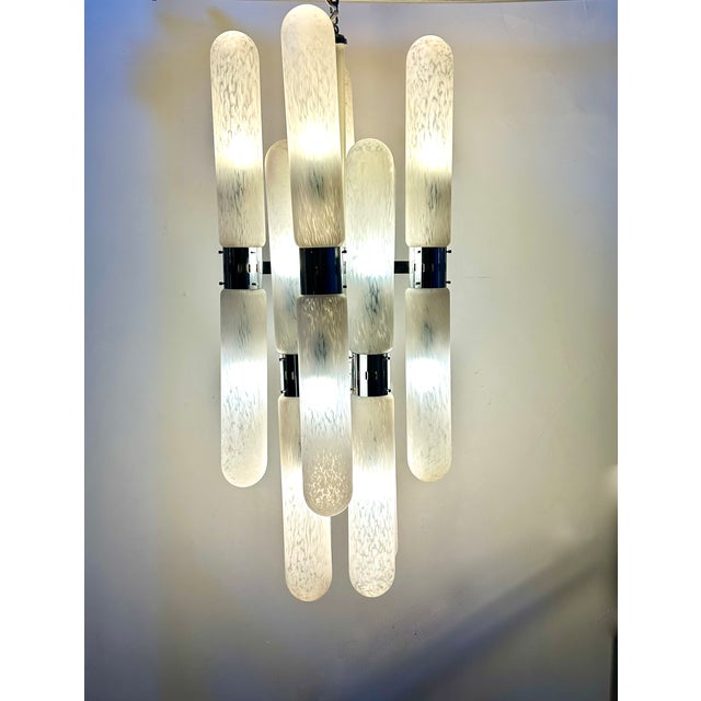 Italian Metal and Murano Glass Chandelier by Aldo Nason for Mazzega, 1970s For Sale - Image 16 of 16