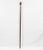 Victorian era walking stick with dog head handle. Finely carved wood Bulldog with inset realistic glass eyes and detailed...