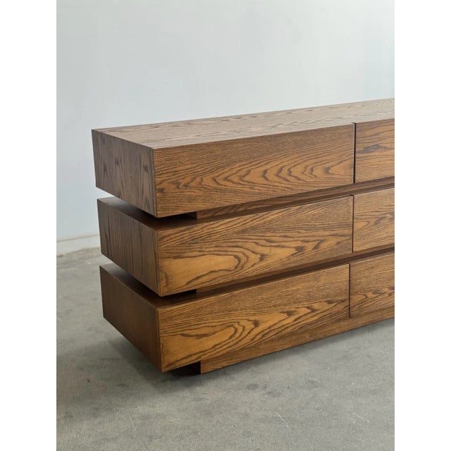 1990s Post Modern Oak - Nine Drawer Dresser For Sale In Los Angeles - Image 6 of 13
