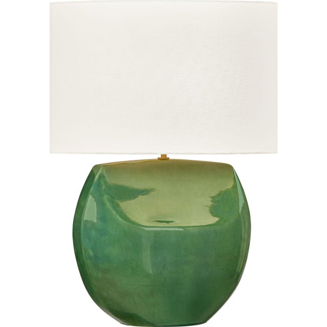 Pente 27-inch Table Lamp by Hable brings bold, sculptural presence to interior surfaces with its rounded ceramic form and...