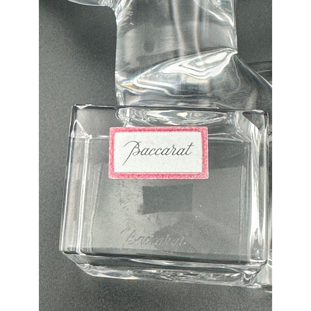 Baccarat Crystal Cherub Figurine on Block Base – Signed – Angel With Trumpet (4.5") For Sale In Detroit - Image 6 of 8