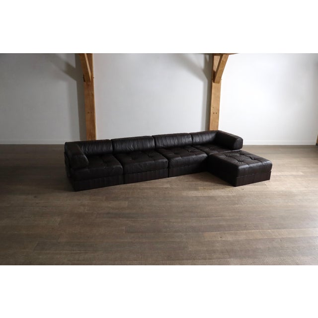 DS-88 Modular Sofa in Dark Brown Patchwork Leather from de Sede, Switzerland, 1970s, Set of 5 For Sale - Image 14 of 14