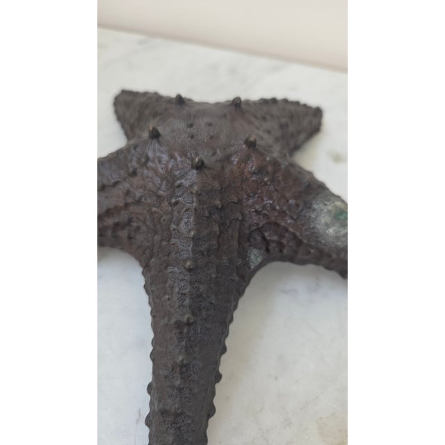 Late 20th Century Late 20th Century Maitland-Smith Dark Patina Starfish Tabletop Sculpture For Sale - Image 5 of 17