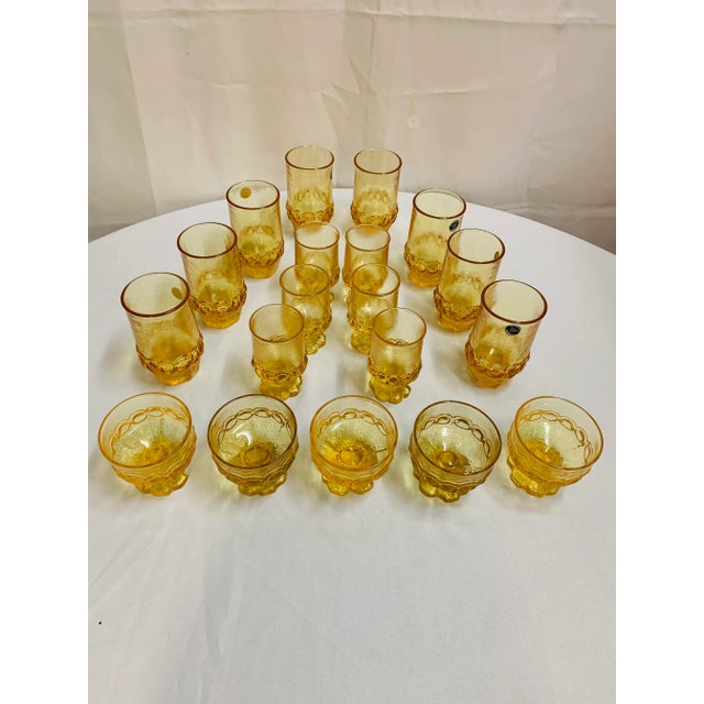 Vintage Franciscan Canary-Yellow Brutalist Glasses- 19 Pieces For Sale - Image 13 of 13