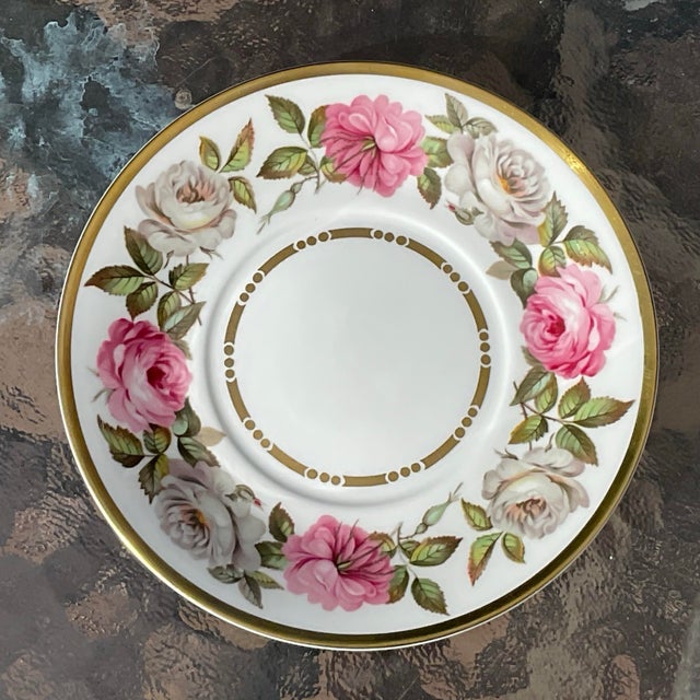 Royal Worcester 1960s Royal Worcester Tea Cup and Saucer Cabbage Royal Garden Pattern For Sale - Image 4 of 6