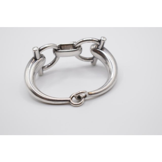 Silver Late 20th Century Silver Gucci Horse Bit Bracelet For Sale - Image 8 of 9