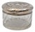 Acid-Etched Glass Bottle with Silver Lid and Floral Reliefs For Sale