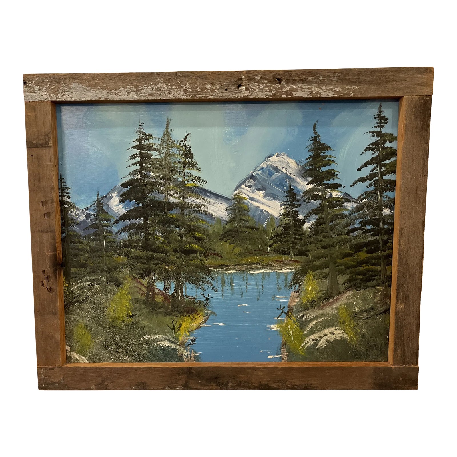 絵画 Mountain ridge lake The Joy of Painting