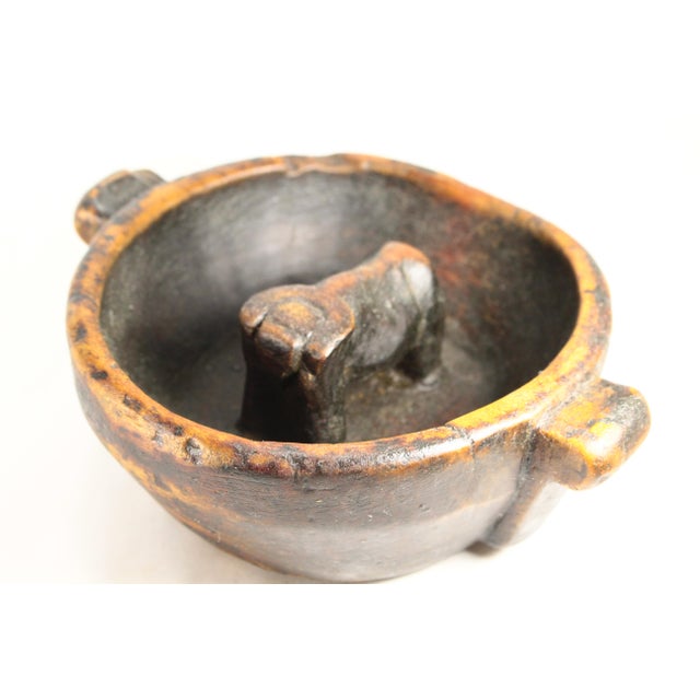 Antique Peruvian Aymara Wooden Marriage Bowl W Ox Chicha Drinking Vessel For Sale - Image 12 of 18