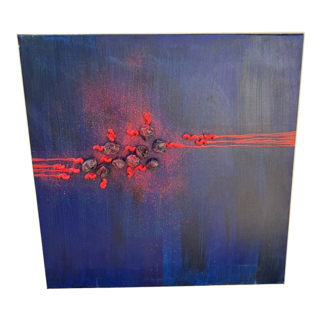 1972 “Martha’s Raisins” Abstract Expressionist Mixed Media Artwork on Canvas For Sale
