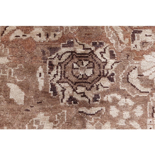 Beige 1930s Persian Malayer Brown Handwoven Wool Rug For Sale - Image 8 of 9