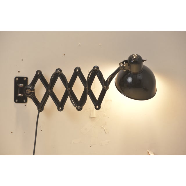 Bauhaus Wall Lamp with Scissor by C. Dell for Kaiser + Co, 1950s For Sale - Image 3 of 9