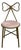 Hollywood Modern Style Bow Back Gold Metal Pink Velvet Vanity Chair For Sale