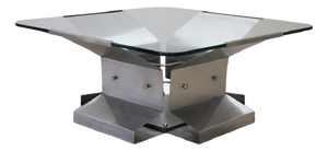 Coffee Table in Steel and Glass, 1970s
