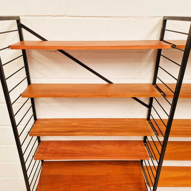 Brown Vintage Danish Two Bay Shelf System by Robert Heal for Heals Staples Ladderax, 1960s For Sale - Image 8 of 9