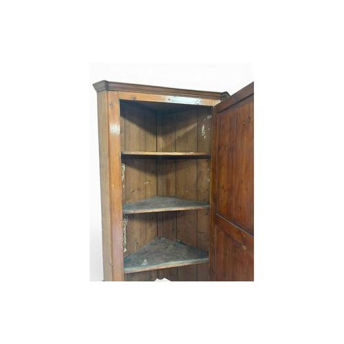 Antique Single-Door Corner Wardrobe with Internal Shelves For Sale - Image 6 of 9