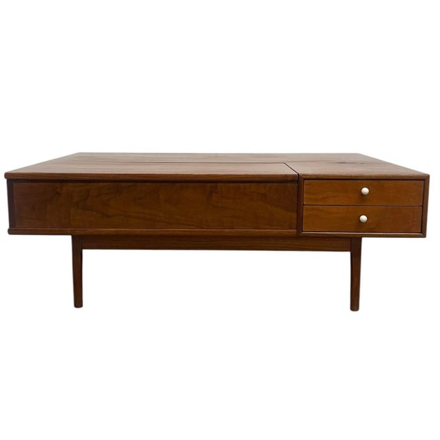 Mid-Century Modern 1950s Kipp Stewart for Drexel Declaration Mid Century Modern Coffee Table With Lift-Top and Drawers For Sale - Image 3 of 10