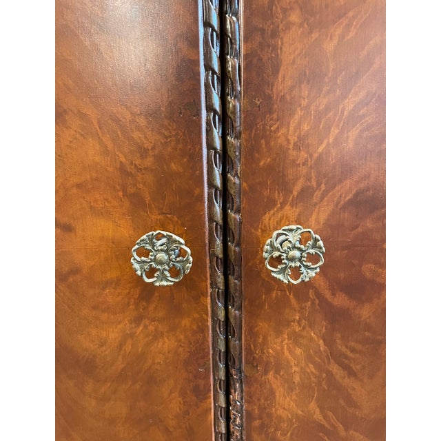1930s Vintage 1930s Cabinet With Green and Brass Accents - Art Deco/French For Sale - Image 5 of 10