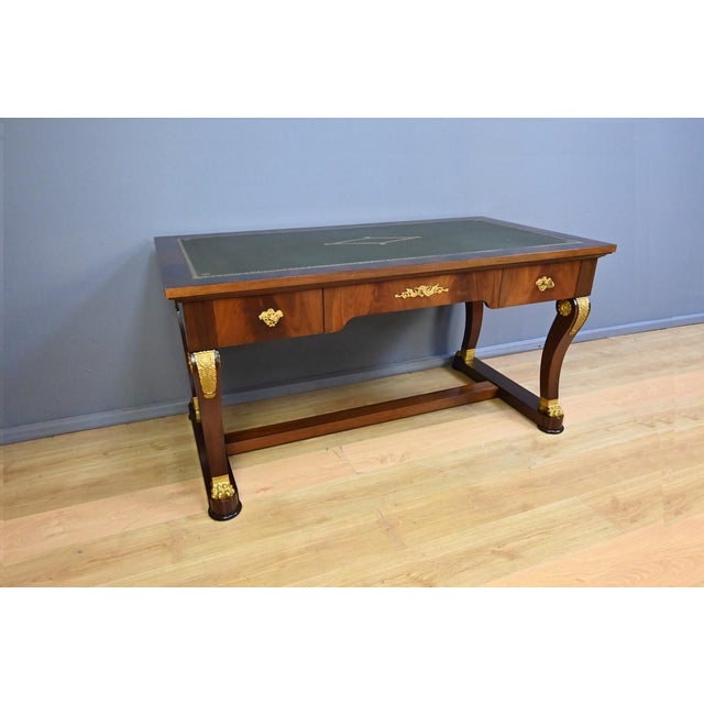 Traditional Egyptian Revival Style Mahogany Desk For Sale - Image 3 of 18