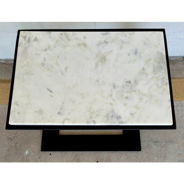 Modern Modern White Marble Accent Table For Sale - Image 3 of 4