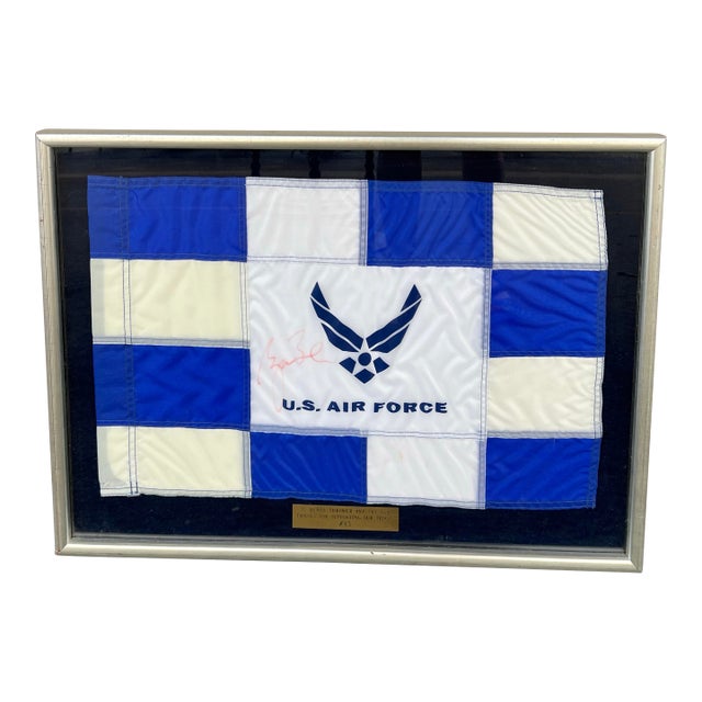 Vintage Signed United States Air Force Pin Flag Framed For Sale