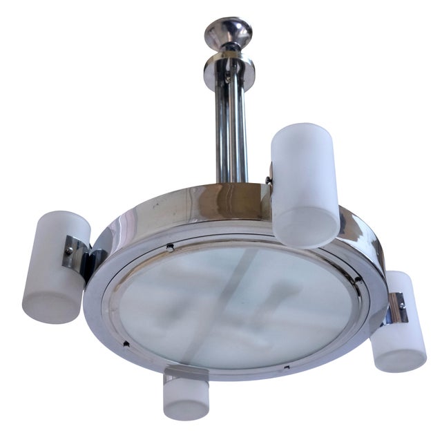 Ceiling Lamp with Cylindrical Glass Shades, 1930s For Sale - Image 3 of 16