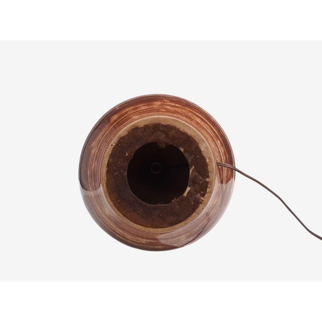1960s Mid-Century Modern Gordon & Jane Martz, Large Table Lamp, Brown Glazed Ceramic For Sale - Image 11 of 12