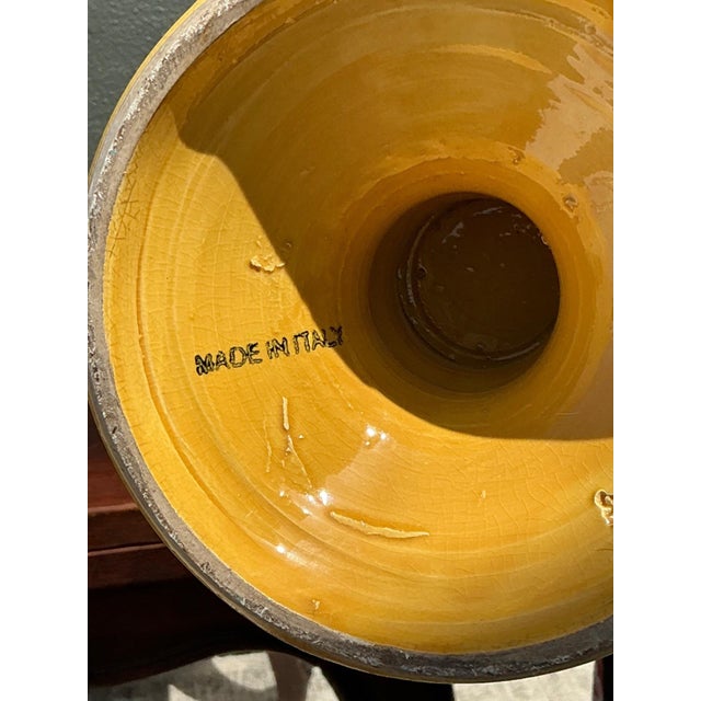 Mid-Century Modern Vintage Italian Pedestal Ceramic Vases With Bow Detail For Sale - Image 3 of 12