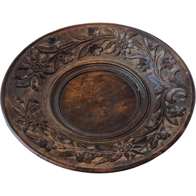 A charming carved wood serving bowl. Black forest @1940 It plays a mefley of waltzes