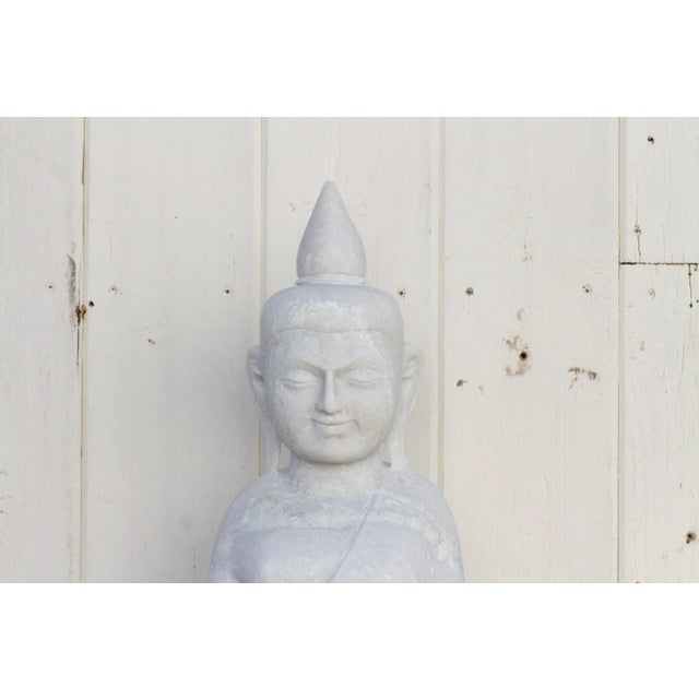 1990s Pure White Modern Burmese Buddha For Sale - Image 5 of 9