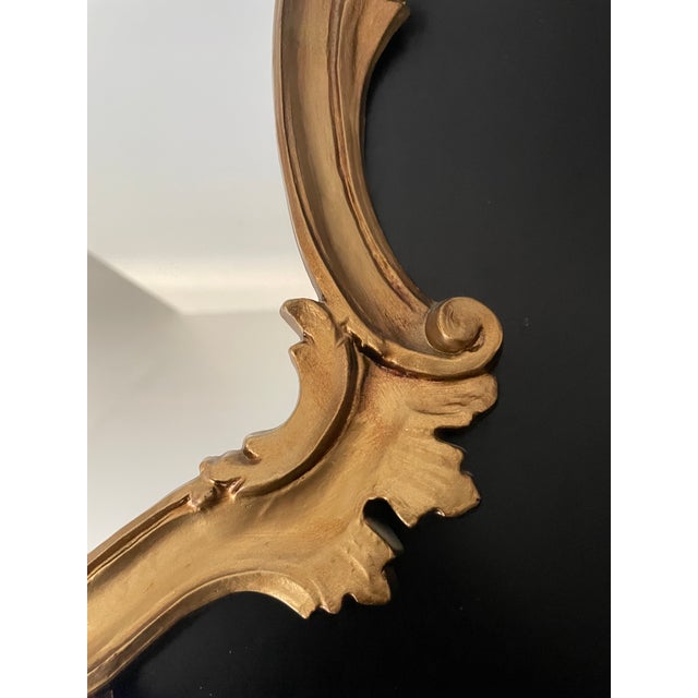 Gold Italian Rococo Baroque Gold Guild Depose Made in Italy 26” Mirror For Sale - Image 8 of 12