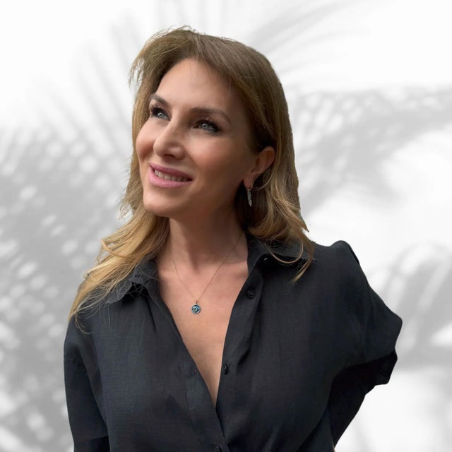 Metal Blue Enamel Jade Stone Evil Eye Pendant Gold Chain Necklace For Sale - Image 7 of 9