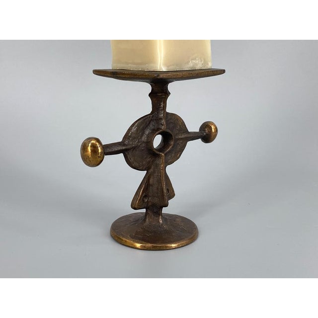Candlestick Sculpture in Bronze from Zoltan Pap, Hungary, 1960s For Sale - Image 4 of 15