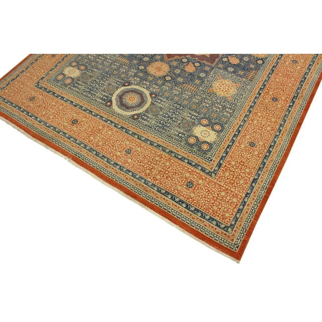 Shabby Chic 1990s Shabby Chic Mamluk Rust/Rust Wool Rug - 9'9" X 13'6" For Sale - Image 3 of 8