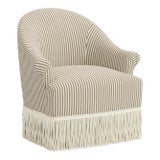 Stoffer Home x Cloth & Company Marie Swivel Chair in Jane Stripe Burlap For Sale