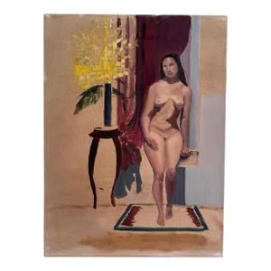 Vintage Nude Portrait Original Art Study