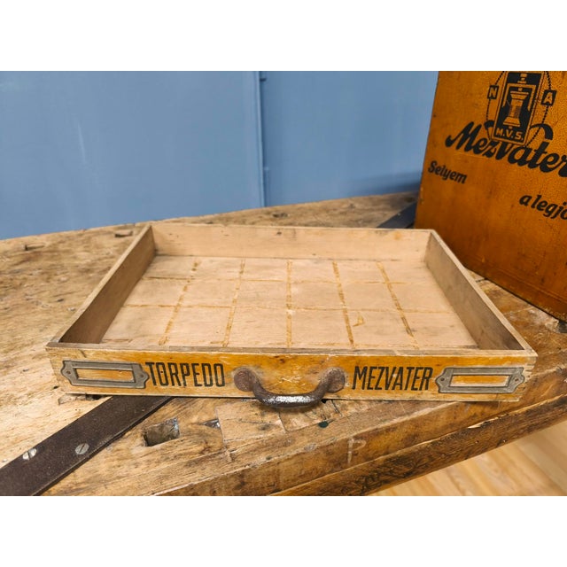 Light Yellow Textile Store Sewing Thread Box with 6 Smaller Drawers and Silk Thread Holder, 1920s For Sale - Image 8 of 18