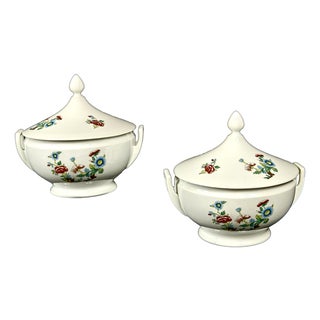 Mid-Century Italian Porcelain Soup Tureens from Richard Ginori, 1940s, Set of 2 For Sale