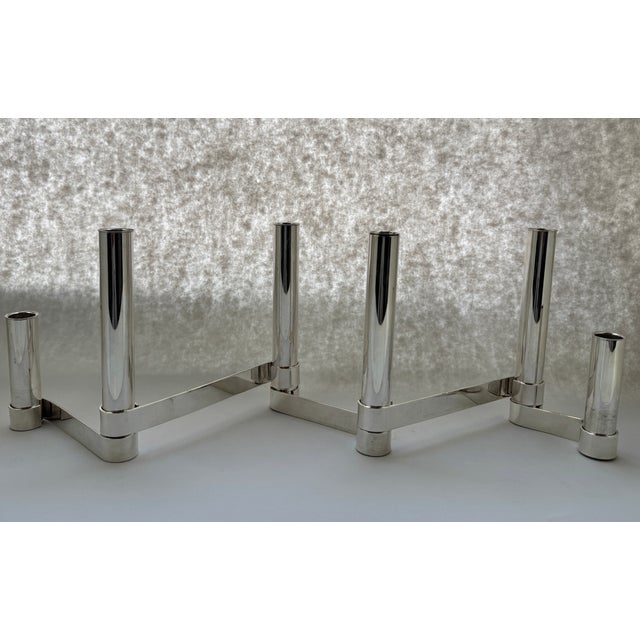 A beautiful set of two Gio Ponti "Antibes" Candle Holders, designed in 1956 for Lino Sabbattini. Made in Italy....