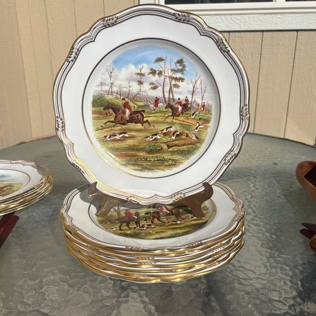 1950s Vintage Copeland Spode With Classic Hunting Scenes After j.f. Herring Sr - Set of 12 For Sale - Image 5 of 12